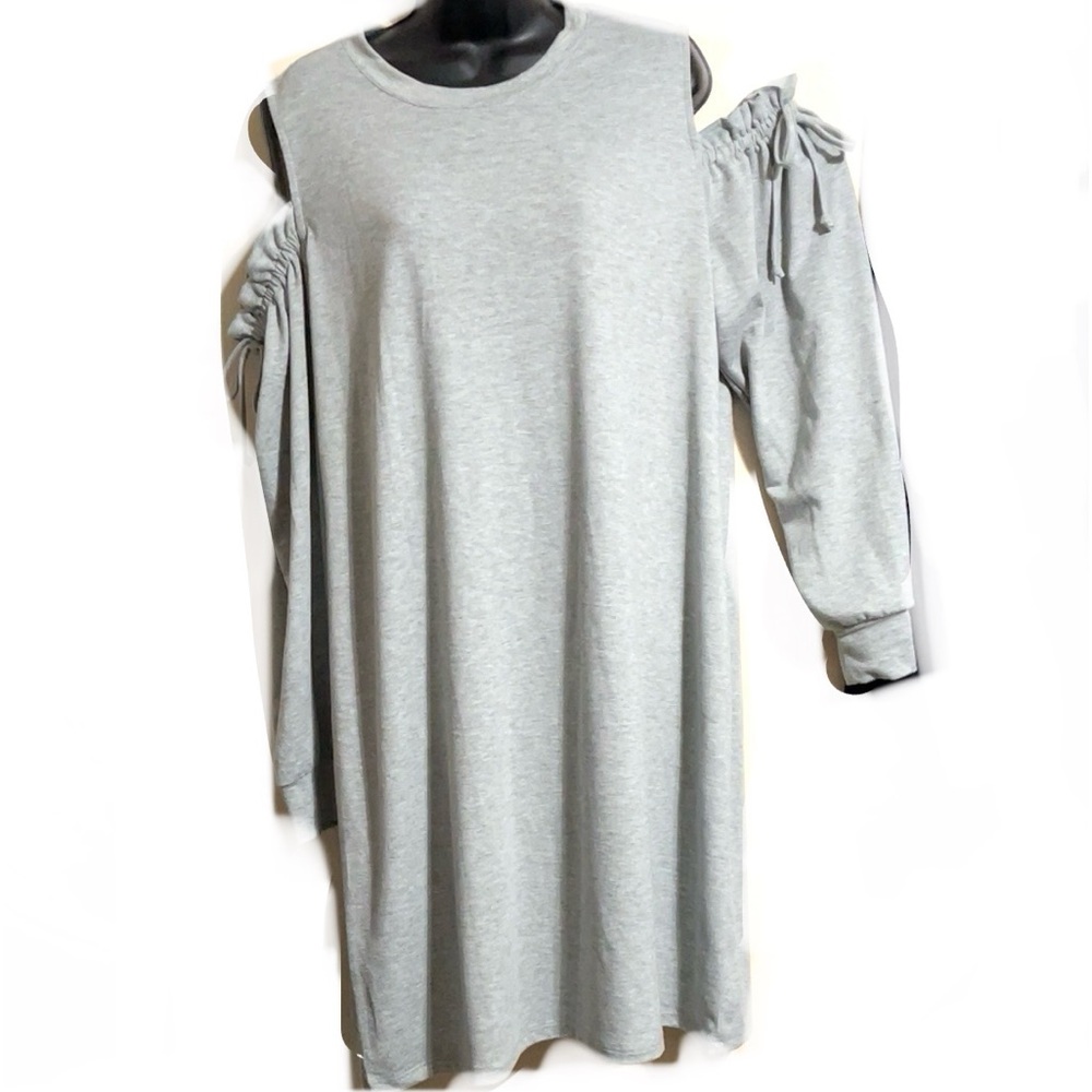 Lane Bryant Gray Cold Shoulder Dress NWT Size 14/16.